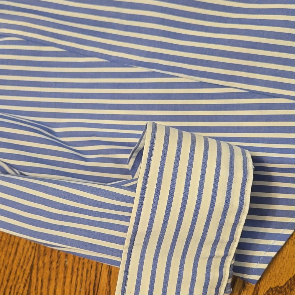 Talbots Blue Striped Button Down Collar Shirt No Iron - Picture 9 of 9